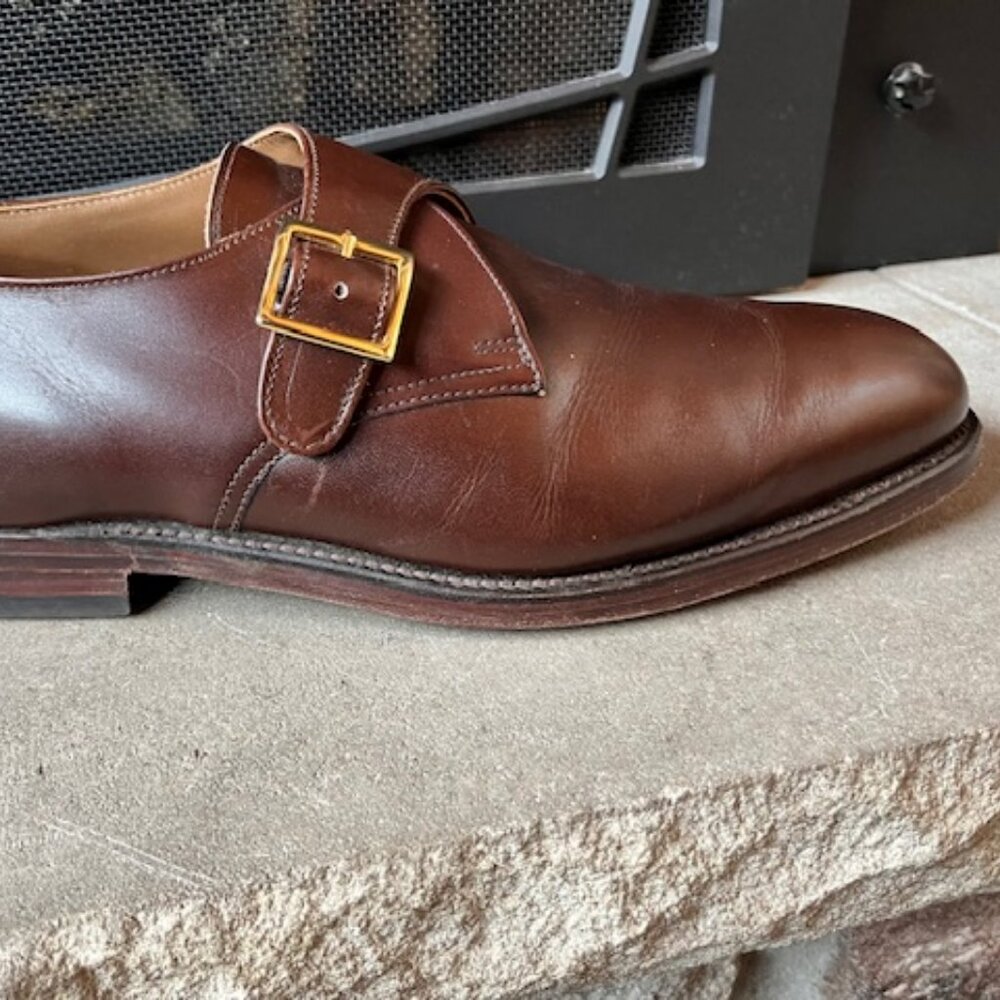 Polo Ralph Lauren Brown Leather Single Monkstrap Shoe Size 12D - Picture 5 of 7